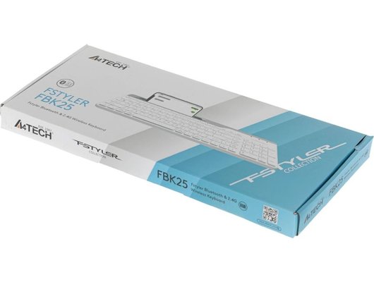 Клавиатура беспроводная A4Tech Fstyler FBK25 белый/серый (FBK25 WHITE)